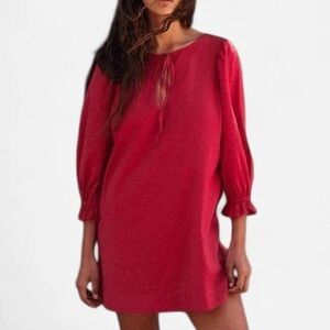 FREE PEOPLE Mio Mini Hot Red Long Sleeve Mini Dress Small NWT